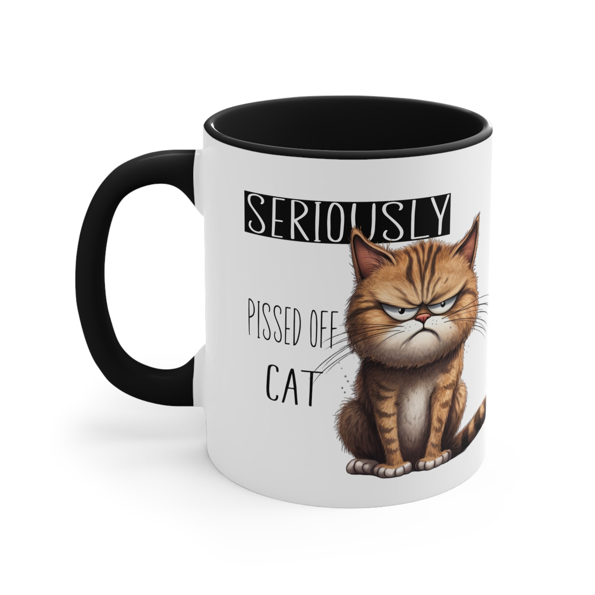 Seriously Pissed off Cat Mug Sarcastic Quote Mug Grumpy Funny Cat ...