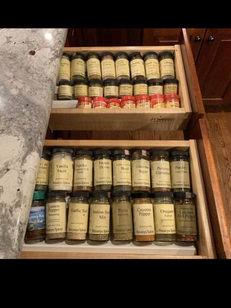 Custom Spice Rack Kitchen Drawer Organizer Spice Jar Storage Vertical Liner  Spice Essential Oil Drawer Storage Spice Rack Insert 