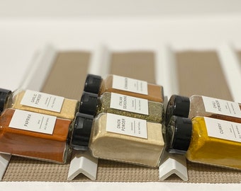 Custom Spice Rack Kitchen Drawer Organizer | Spice Jar Storage | Vertical Liner Spice Essential Oil Drawer Storage Spice Rack Insert