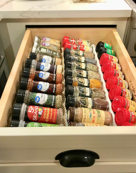 Customizable Spice Rack Drawer Organizer, Horizontal, Spice Storage Kitchen  Drawer Organization, Pantry Drawer Organizer Inserts, Declutter 