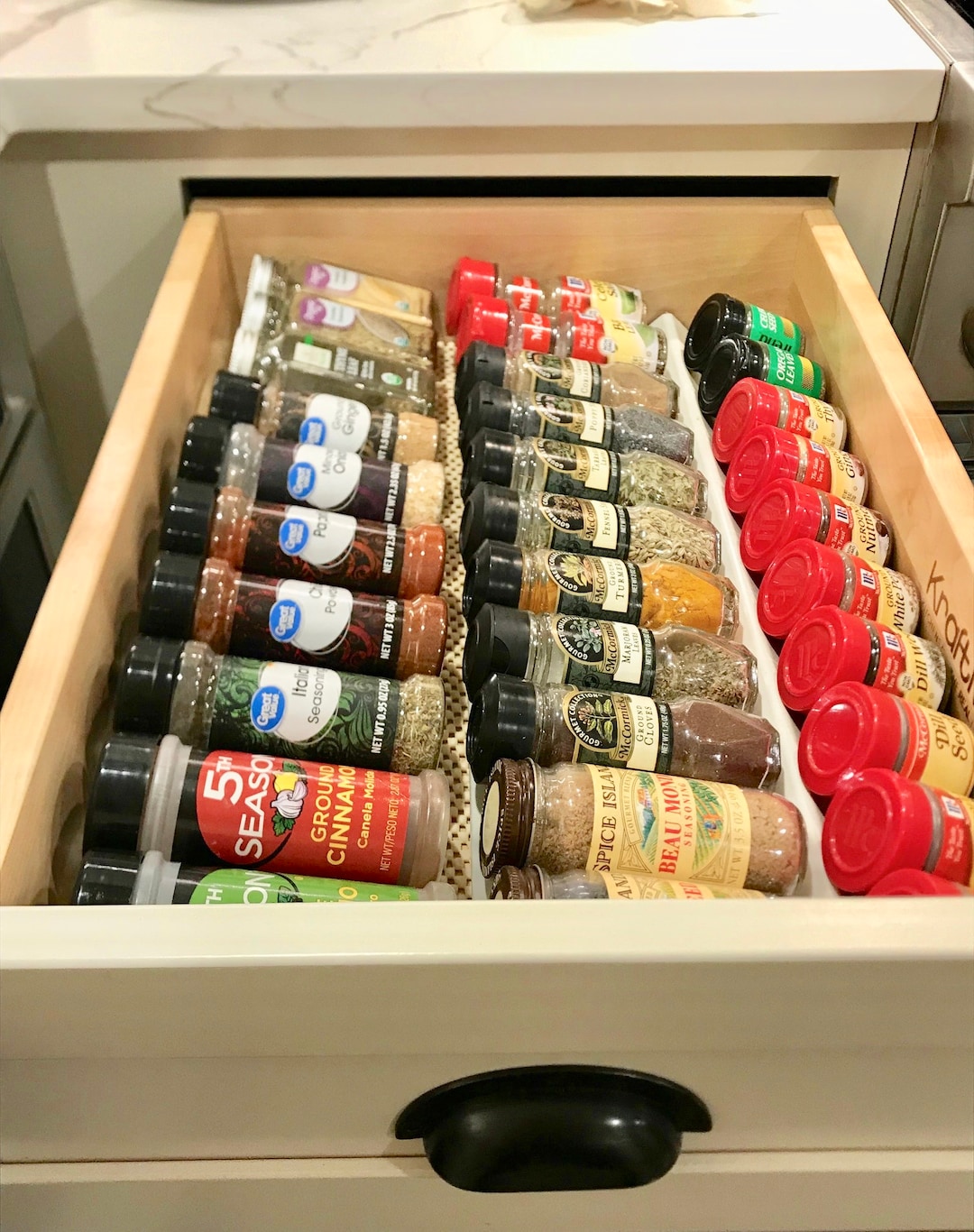 Custom Spice Jar Drawer Organizer (Vertical/Standing Jars