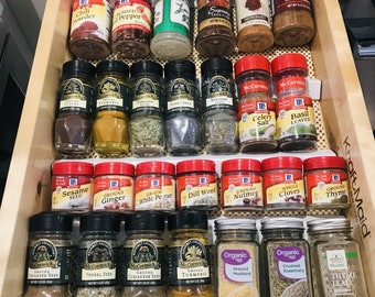 Customizable Spice Rack Drawer Organizer with Grip Liner
