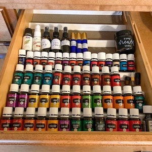 Custom Essential Oil Drawer Organizer | Recycled Rods, Non-Skid Liner
