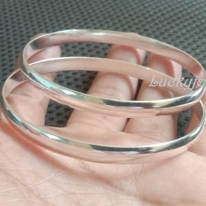 925 Silver Sterling Bangle, 2 Set Of Bangles, Set Of Bangles, Thick Heavy Silver Bangle, Men & Women Bangles, Stackable Set Of Bracelet,