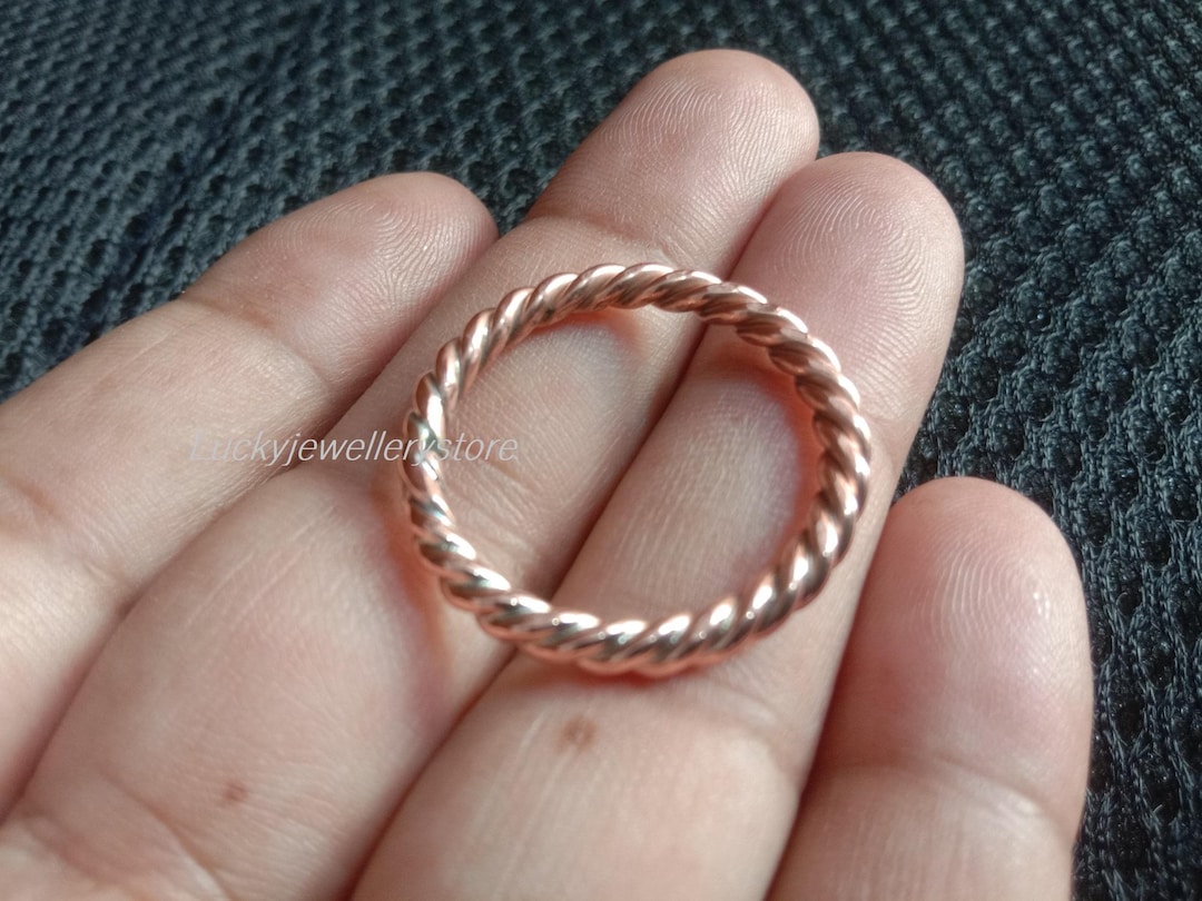 Handmade Solid Copper Tensor Ring: Pure Copper Hammered Wrap Band ...
