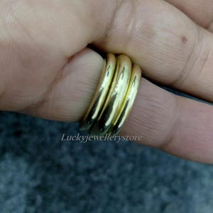 Set of 3 Solid Brass Band Rings - Thin Brass Stacking Rings - Handmade Boho Jewelry Set of 3,