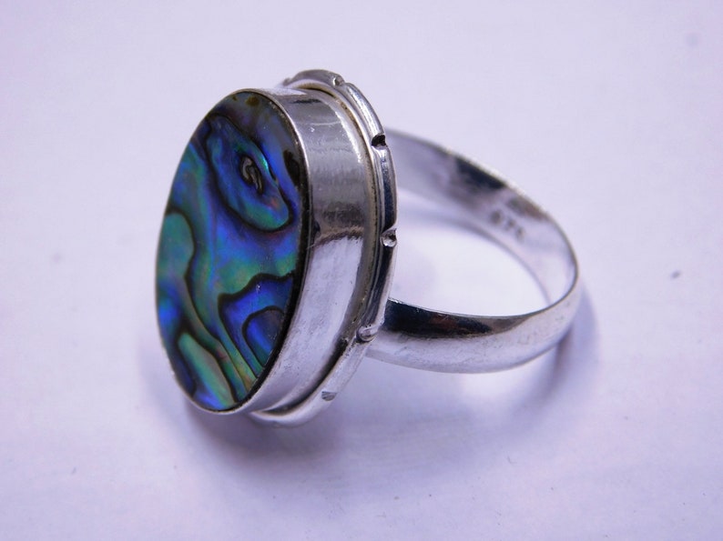 Shell Natural Abalone Ring,Shell Jewelry,Abalone shell Ring,Shell Ring,girlfriend ring Sterling Silver ring, Statement Ring Healing Ring