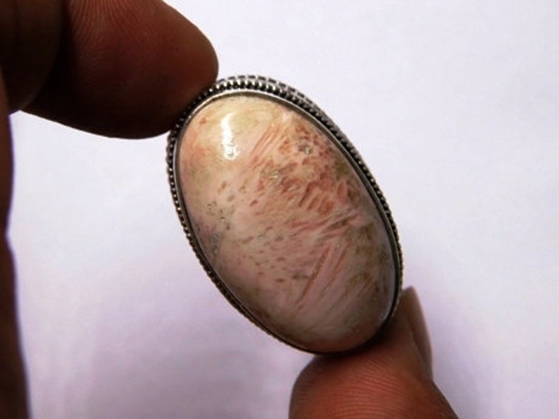 Scolecite Ring Sterling Silver Ring Gift for Her Statement Ring jewelry Ring boho jewelry, Fashion Ring-Handmade Ring-partywear ring