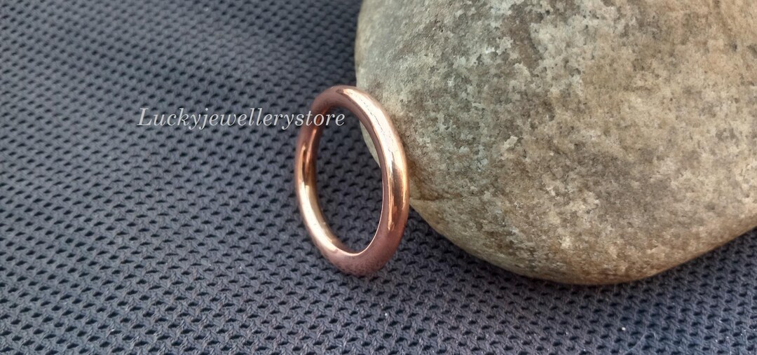 Thick Pure Solid Copper Ring Band, Antique Copper Protection Jewelry ...