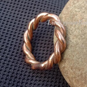 Twisted copper ring Handmade Copper ring, tensor copper ring Copper Stacking Rings arthritis healing copper ring spiral copper gifts for him