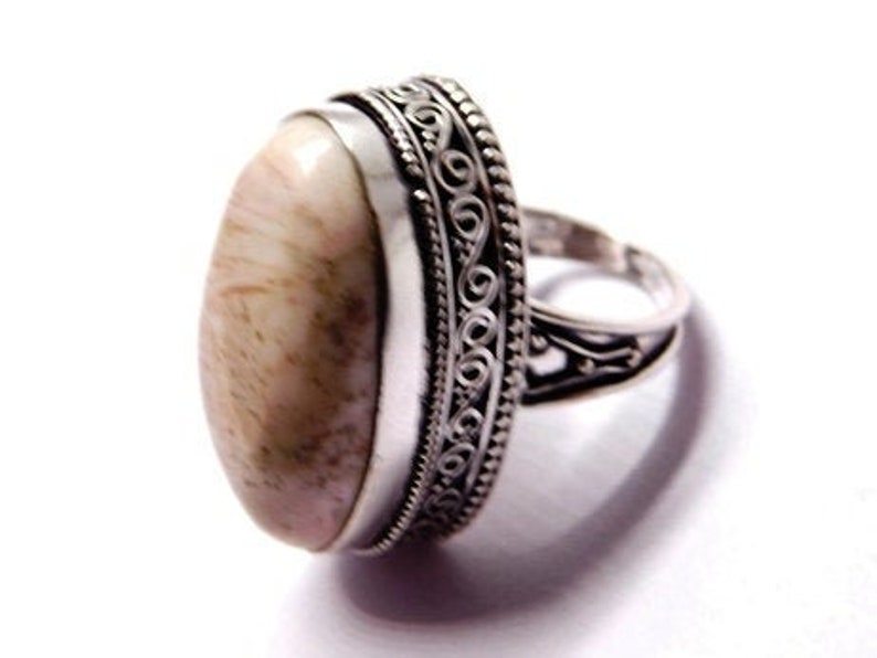 Scolecite Ring Sterling Silver Ring Gift for Her Statement Ring jewelry Ring boho jewelry, Fashion Ring-Handmade Ring-partywear ring