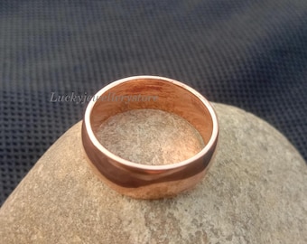 Pure copper Band Ring, Real Copper Stacking Ring, 7th Anniversary Gift, Healing Copper Jewelry, Fidget Anxiety Thumb Arthritis Rings,