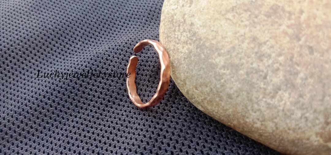 Adjustable Hammered Copper Toe Rings, Stackable Toe Ring, Handmade Foot ...