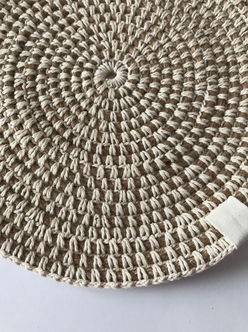 Jute placemat crochet coaster farmhouse decor Etsy