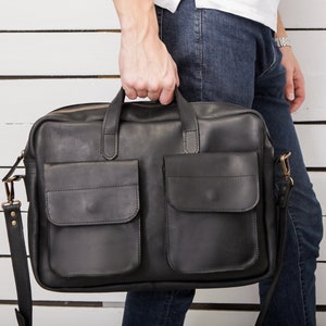 Sac messager classique en cuir pour homme | Cartable fait main | Porte-documents d'affaires | Sacoche pour ordinateur portable