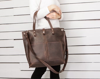 Tote bag,Personalized Bag,Leather Laptop Bag,Leather tote women,Laptop Tote,Large leather tote,Brown leather tote bag,Leather tote work