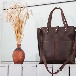 Tote bag,Personalized Bag,Leather Laptop Bag,Leather tote women,Laptop Tote,Large leather tote,Brown leather tote bag,Leather tote work image 2