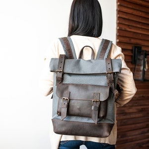 Leather Backpack,Waxed canvas,Leather rucksack,Laptop Rucksack,Hipster Backpack,College Backpack,Waterproof Backpack,Convertible Backpack