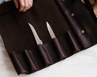 Knife bag chef,Chef knife roll,Leather knife roll,Personalized roll,Leather tool roll,Tool roll,Brown knife roll,Knife case,Chef knife bag
