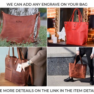 Simple Black Leather Tote Bag, Minimalist Everyday Work Bag image 6