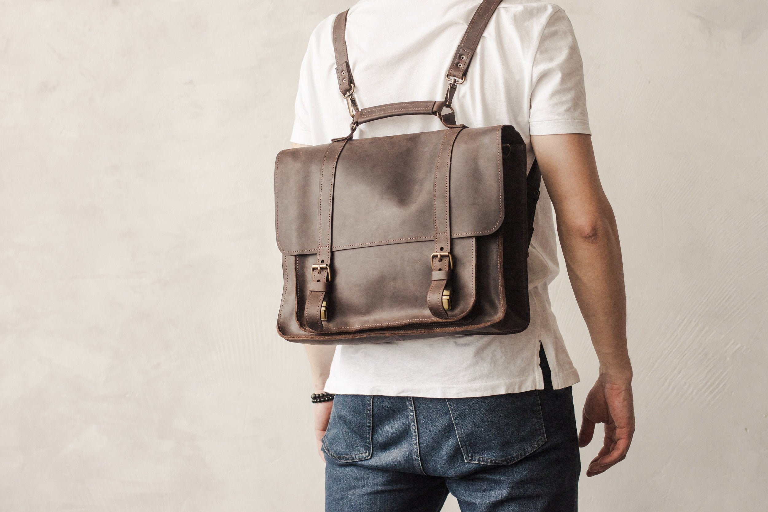 Convertible backpack,Leather Briefcase,Mens shoulder bag,Leather school bag,Messenger bags,Leather shoulder bag,Mens leather satchel