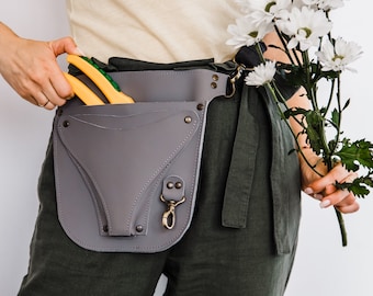 Professional Leather Tool Belt for Florists and Gardeners, Customizable Gardening Accessory, Custom Leather Gardening Tool Belt