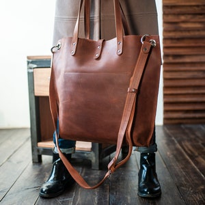 Personalized Bag, Women bag, Large leather bag, Leather tote women, Laptop bag women, Everyday bag, Brown leather tote bag, Leather work bag image 7