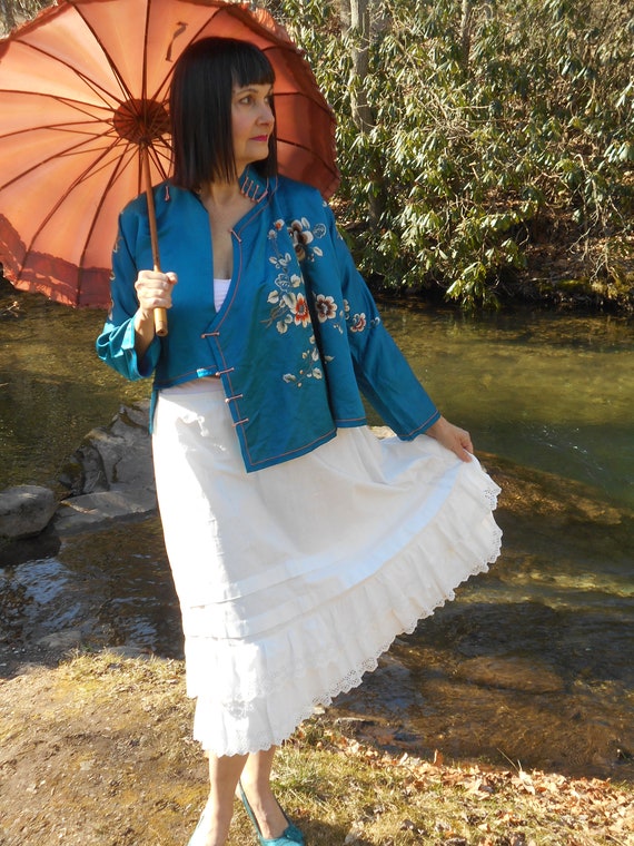 Beautiful 1900's White Cotton Victorian Slip/Skirt