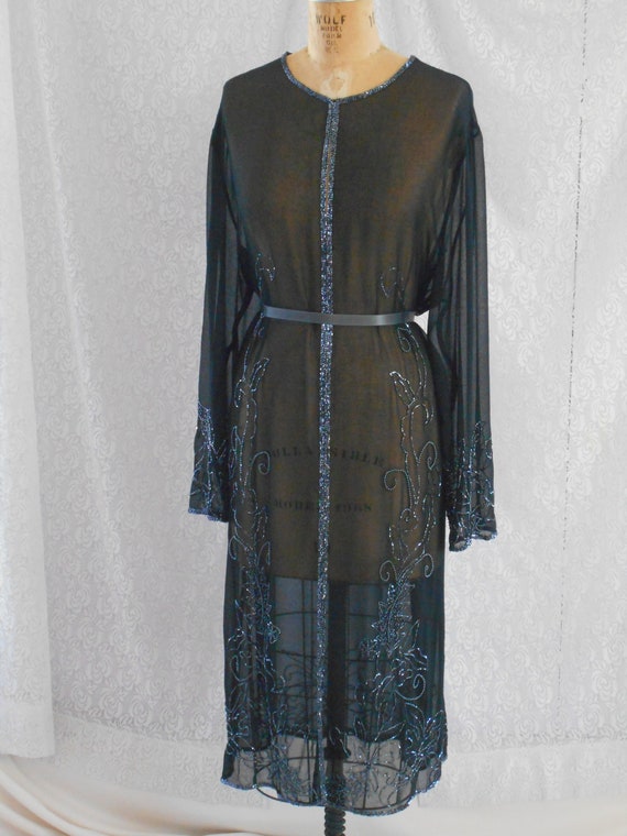 black chiffon dressing gown