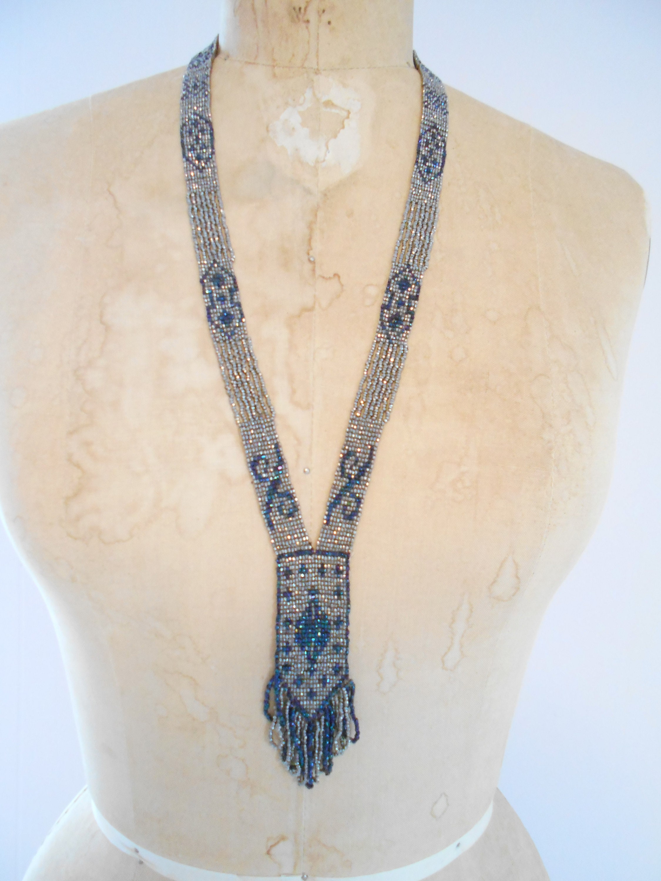 Awesome 1920s Flapper Beaded Necklace Etsy