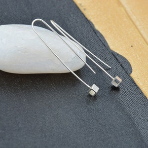 Minimalistic square Sterling Silver earrings