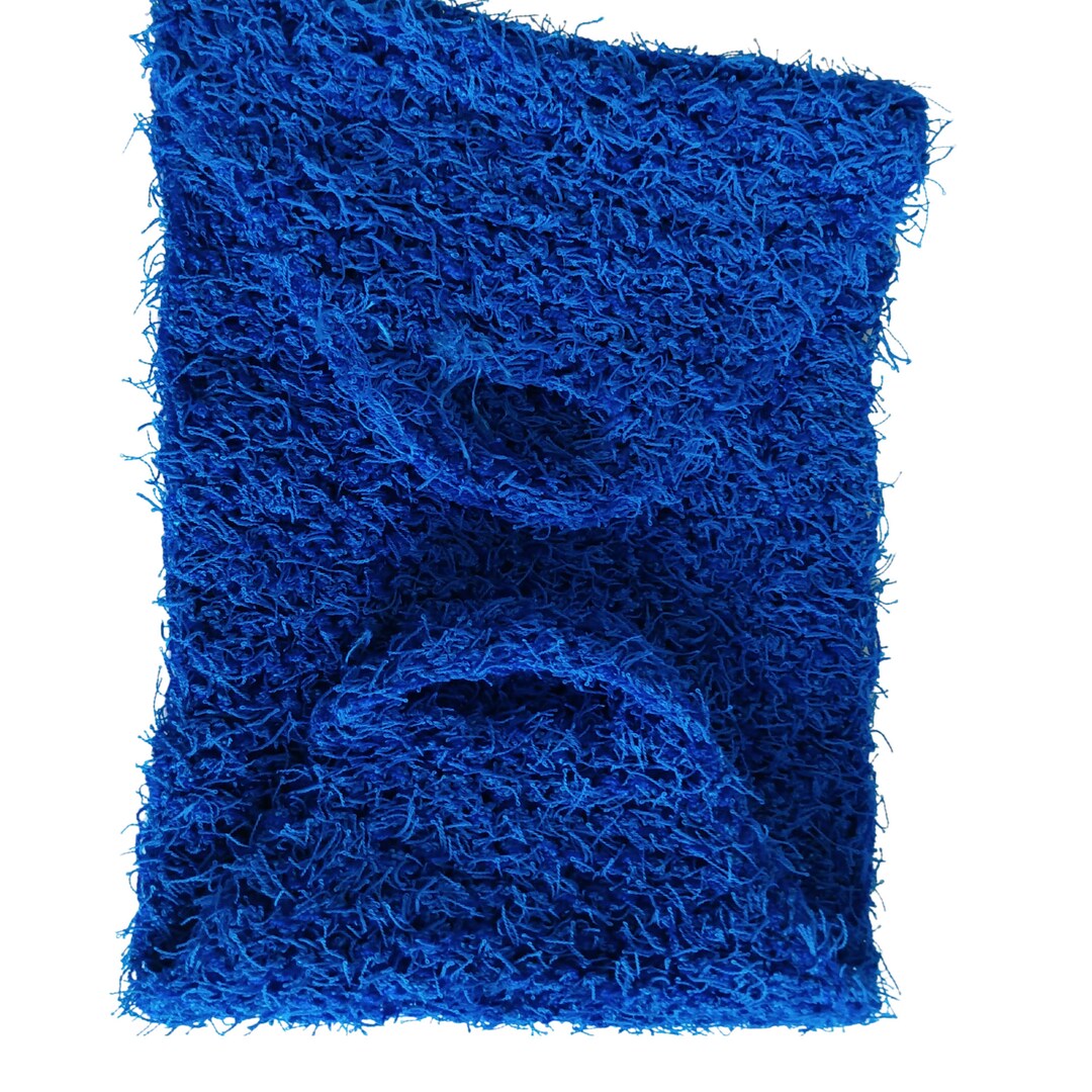 Dark Blue Exfoliating Body Washcloth With Grip Handles Back Etsy