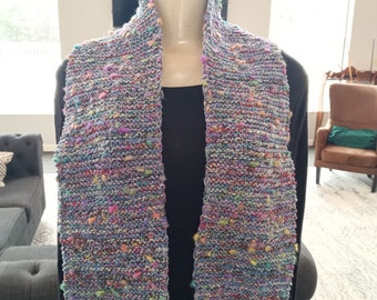 Colorful Handmade Knit Scarf -  Gift for Her