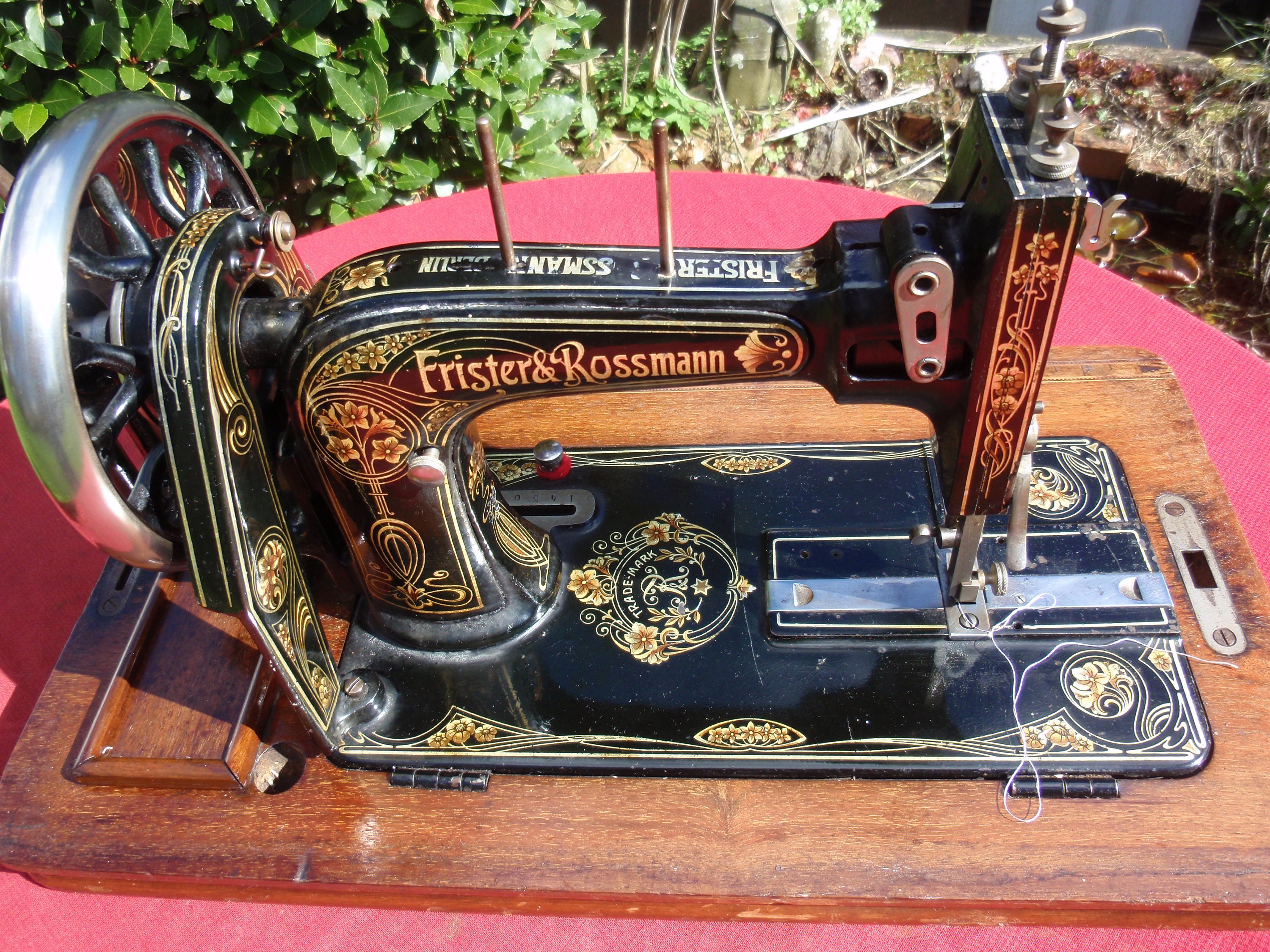 Antique Frister Rossmann Sewing Machine Red Lillies Decals Etsy