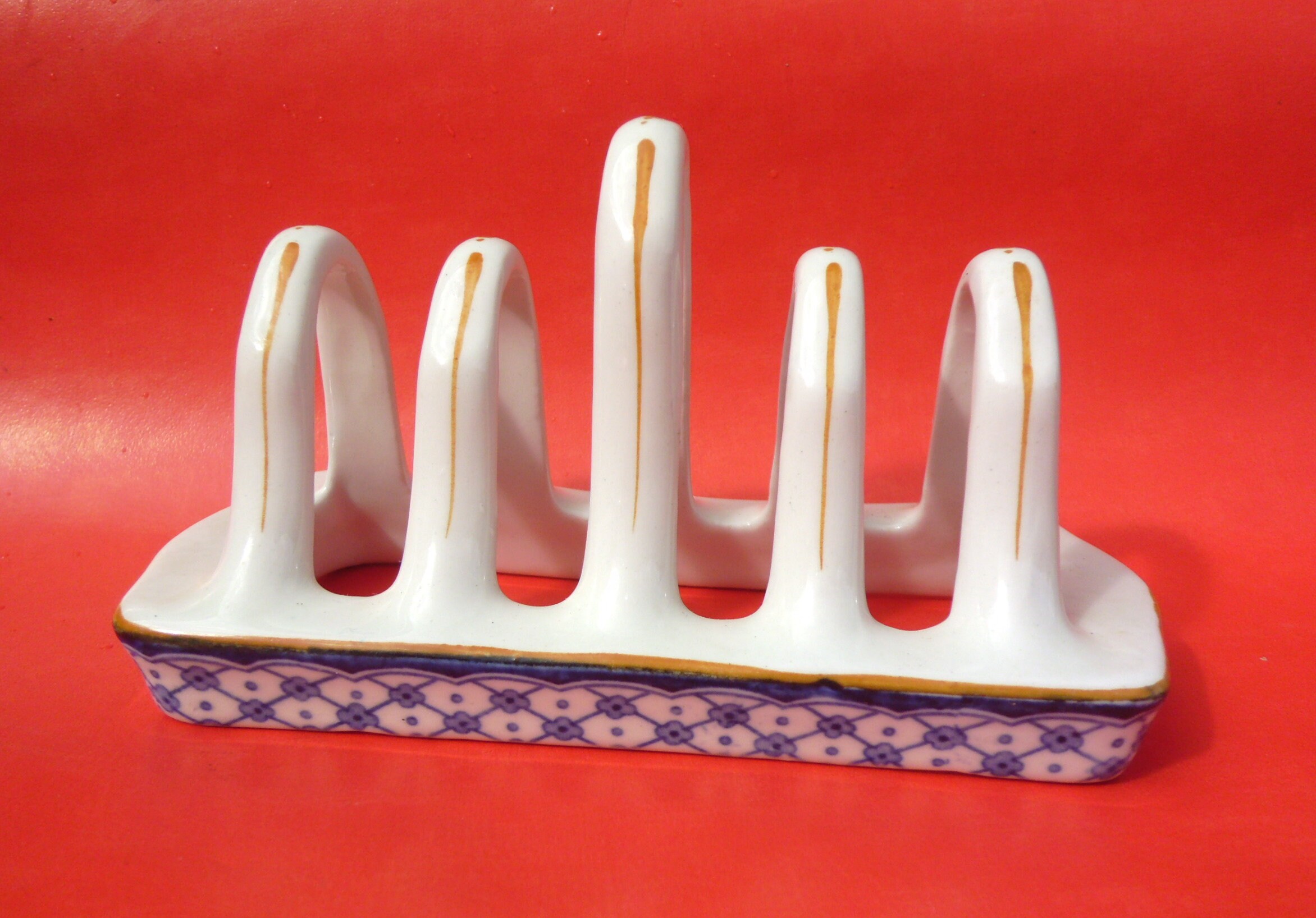Vintage Woods Ware Toast Rack Blue White Yellow Vintage Etsy