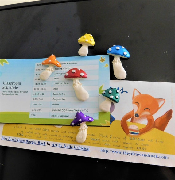 Mushroom Kitchen Decor Fridge Magnet Set Of 6 Boho Hippy Etsy