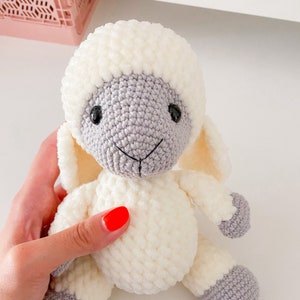 DIY crochet kit for a cute sheep made of plush wool