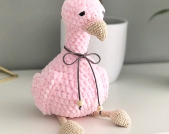 PDF Häkelanleitung für einen Flamingo aus Kuschelwolle