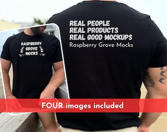 Front and Back Bella Canvas 3001 Mockup, Male Model 3001 Mockup, Bella Mens Mockup, Black Bella Canvas Mockup, Outdoor Mockup, Backside Mock