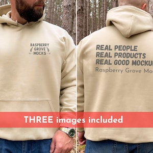 Mens Front Back Gildan 18500 Mockup Sand Hoodie Mock up Sand Gildan 18500 Sweatshirt Mockup Backside Gildan 18500 Mock up, Back view Mockup