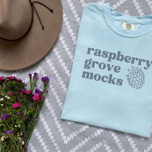 Chambray Comfort Colors C1717 Mockup, C1717 Chambray T-shirt Mock up, Flatlay Chambray C1717 Mockup, Comfort Colors Chambray Folded Mock up