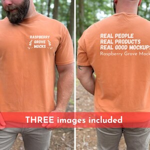 Mens Front and Back Yam Mockup, Male Model Comfort Colors Backside Mockup, 1717 Yam Front Back Mock up, Yam C1717 Mockup, Both Sides Mock