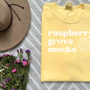 Butter Comfort Colors Mockup, C1717 Butter Mock up, Comfort Colors Shirt Butter Flatlay Mock up, C1717 T-shirt Flat lay Mockup