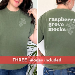 Front and Back Mockup, Moss Comfort Colors Backside Mockup, Moss Front and Back Mockup, C1717 Moss Mockup, Both Sides Mockup, Back view Mock
