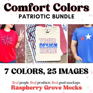 Comfort Colors Mockup Bundle 4th of July Mock up Bundle C1717 Mockup Bundle Model Mockup Patriotic Flatlay Mockup Bundle Comfort Colors