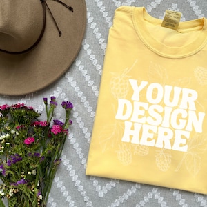 C1717 Butter Mockup, Comfort Colors Shirt Butter Flatlay Mockup, C1717 T-shirt Flat lay Mockup, Comfort Colors Butter Mock up, Boho Mockup