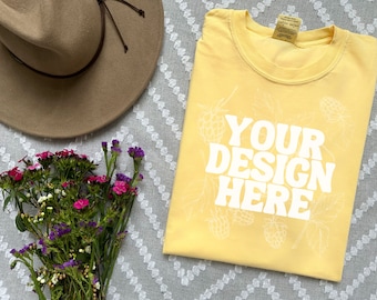C1717 Butter Mockup, Comfort Colors Shirt Butter Flatlay Mockup, C1717 T-shirt Flat lay Mockup, Comfort Colors Butter Mock up, Boho Mockup