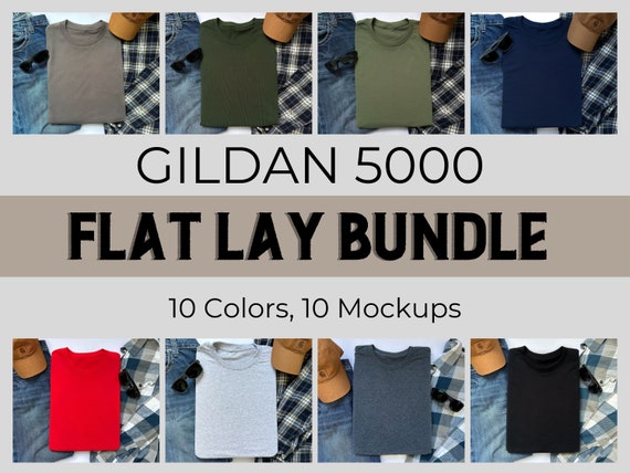 Gildan 5000 Mock up Bundle Father's day Mockup Bundle Gildan 5000 Tshirt Mockup Mens Mockups Black Gildan Mock up Folded Flatlay Mockup