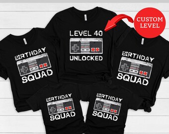 Level Unlocked Birthday Shirt, Birthday Squad Tshirt, Gamer Birthday Party, Birthday Team Shirt, Birthday Crew Tee Shirts