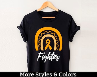 Camisa de concientización sobre el cáncer de riñón de luchador, camisetas de guerreros contra el cáncer de riñón, camiseta con cinta naranja, equipo de apoyo al cáncer de riñón
